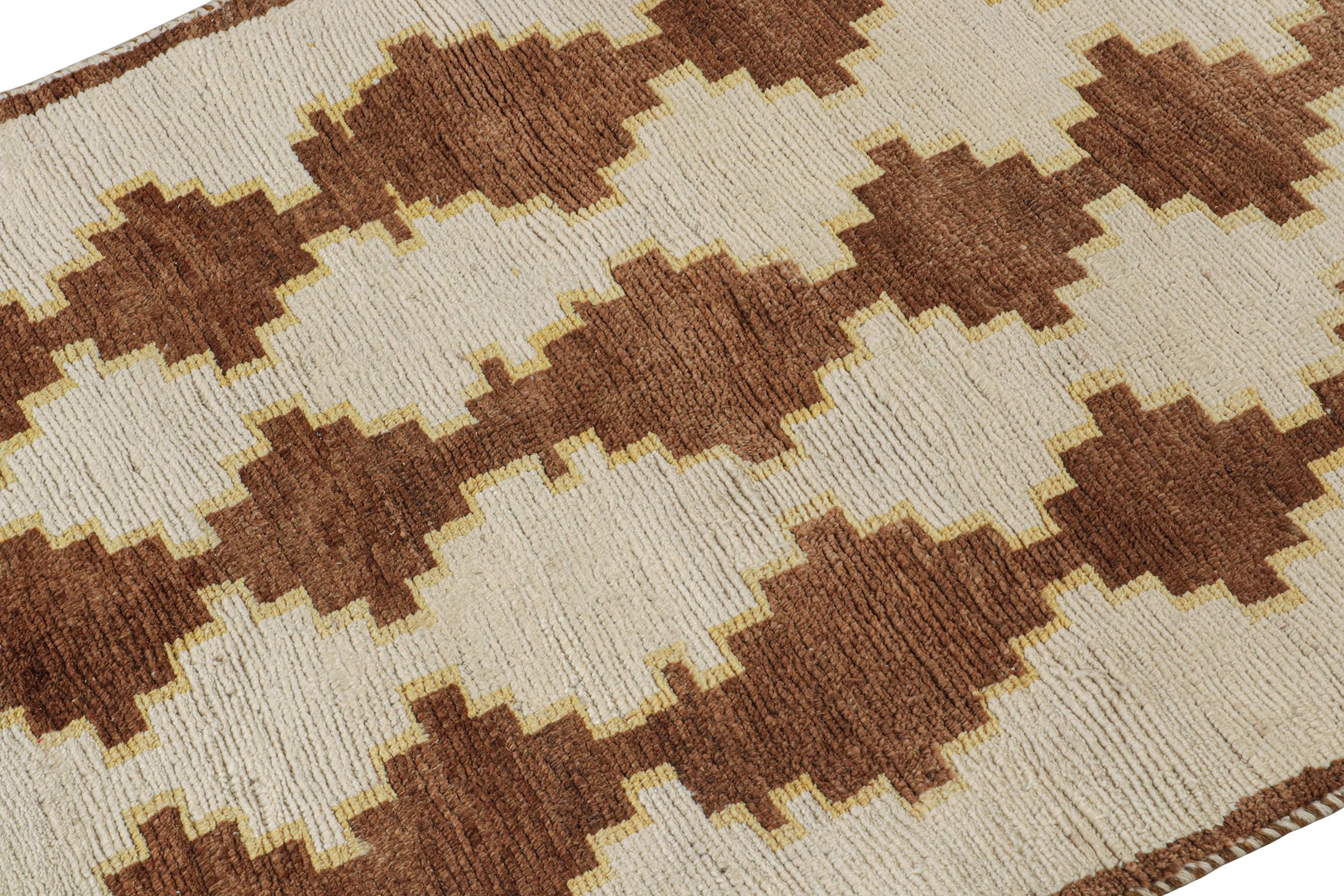 Persischer Gabbeh-Teppich Gaschgai in Beige mit braunem Muster von Rug & Kilim (Handgeknüpft) im Angebot