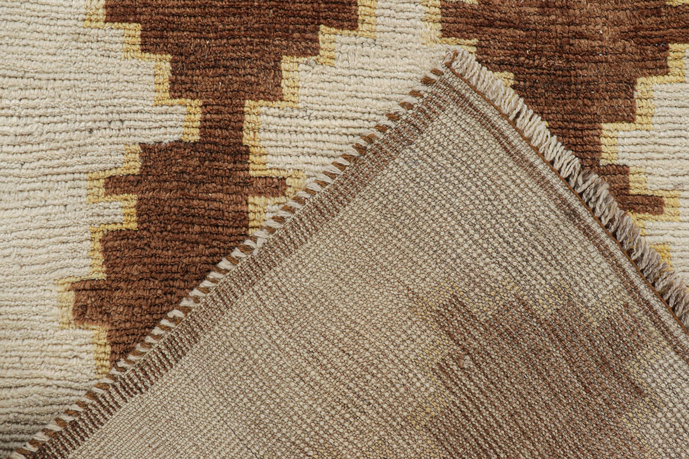 Persischer Gabbeh-Teppich Gaschgai in Beige mit braunem Muster von Rug & Kilim (Wolle) im Angebot