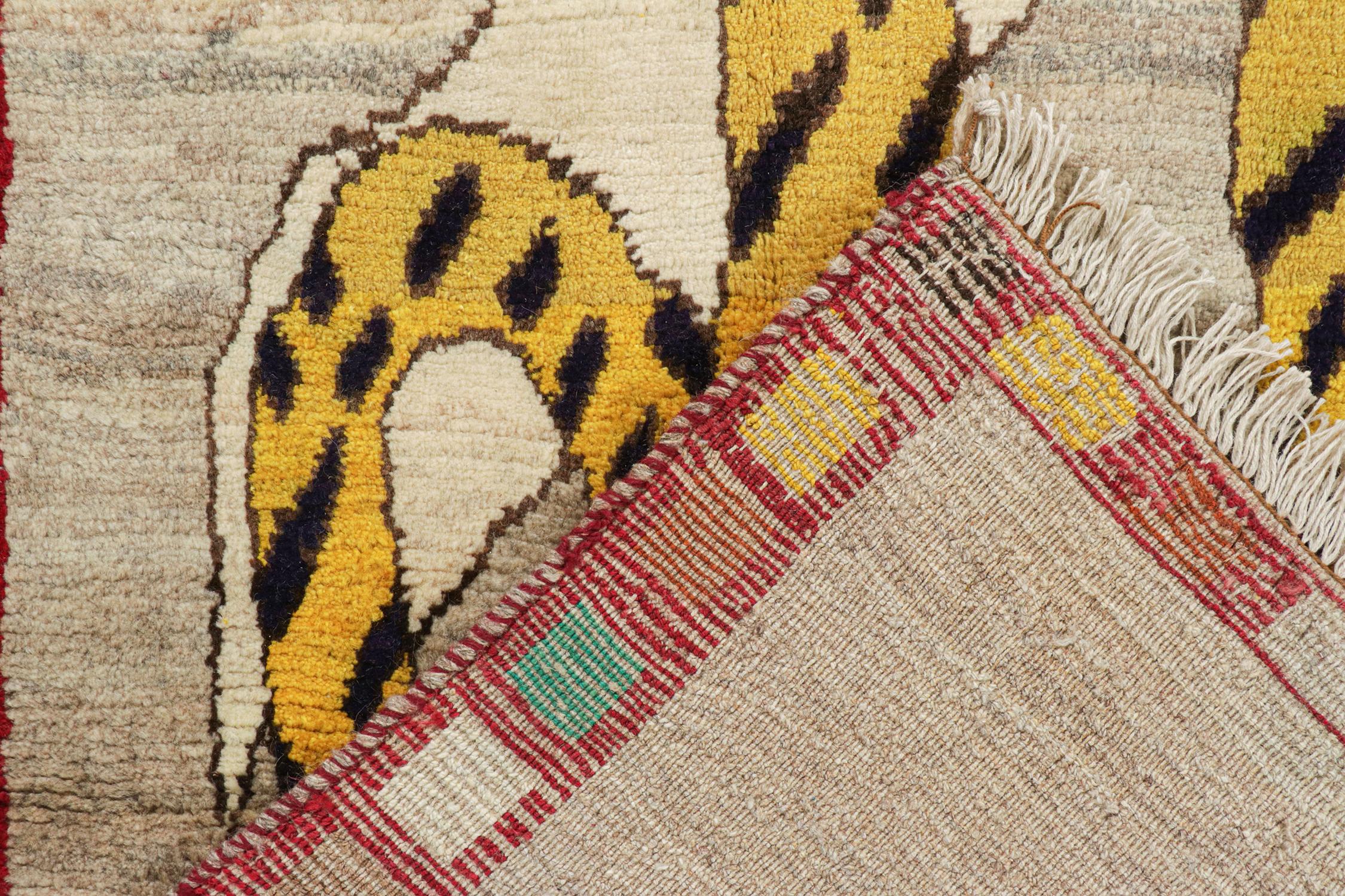 Wool Vintage Qashqai Persian Gabbeh Rug with Animal Pictorial by Rug & Kilim