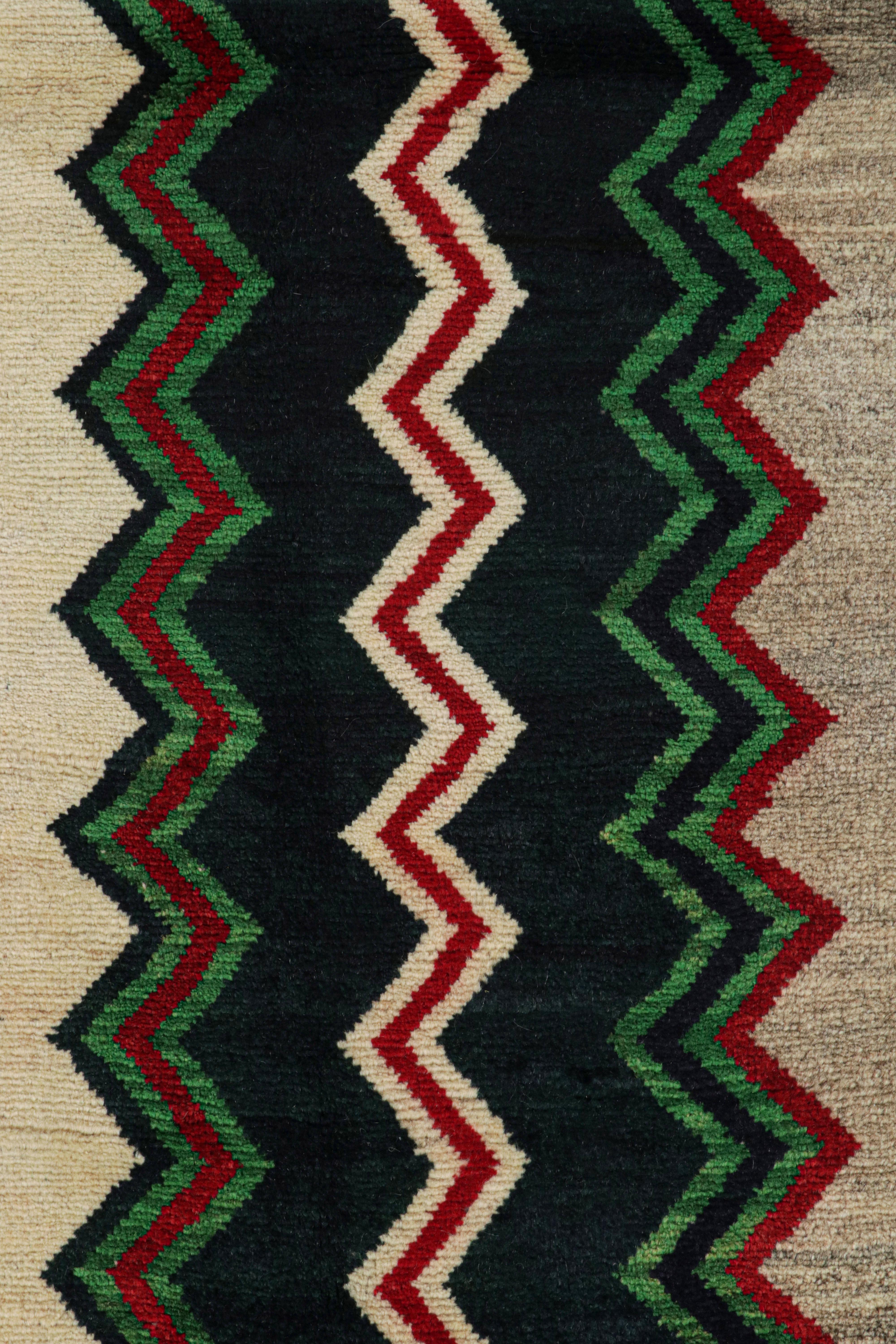 Mid-20th Century Vintage Qashqai Persian Gabbeh Runner with Chevron Patterns by Rug & Kilim For Sale
