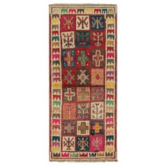 Vintage Qashqai Persian Gabbeh Runner with Geometric Patterns by Rug & Kilim