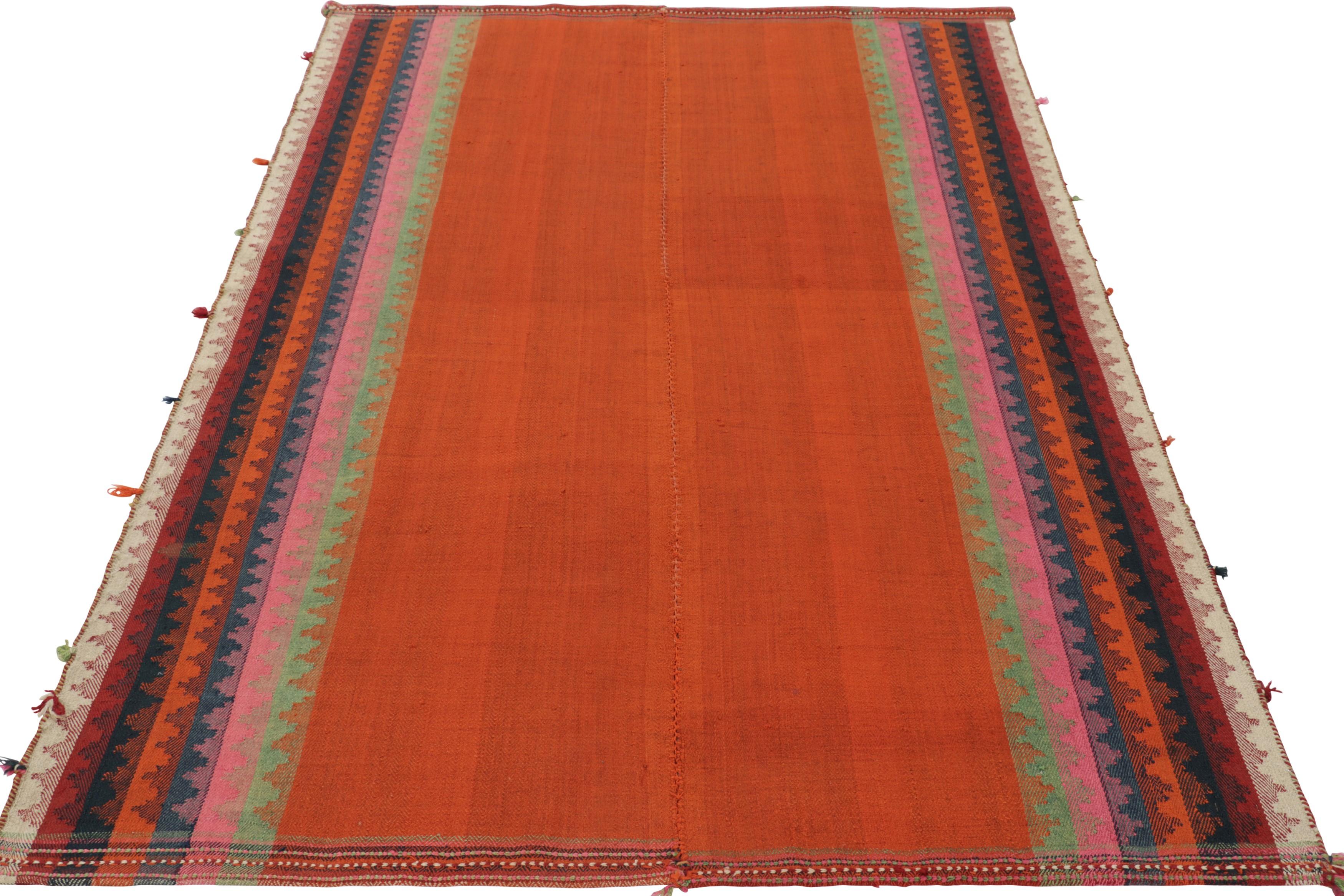 Vintage Qashqai Persischer Kilim in Rot-, Orange- und Blautönen - Rug & Kilim (Handgeknüpft) im Angebot