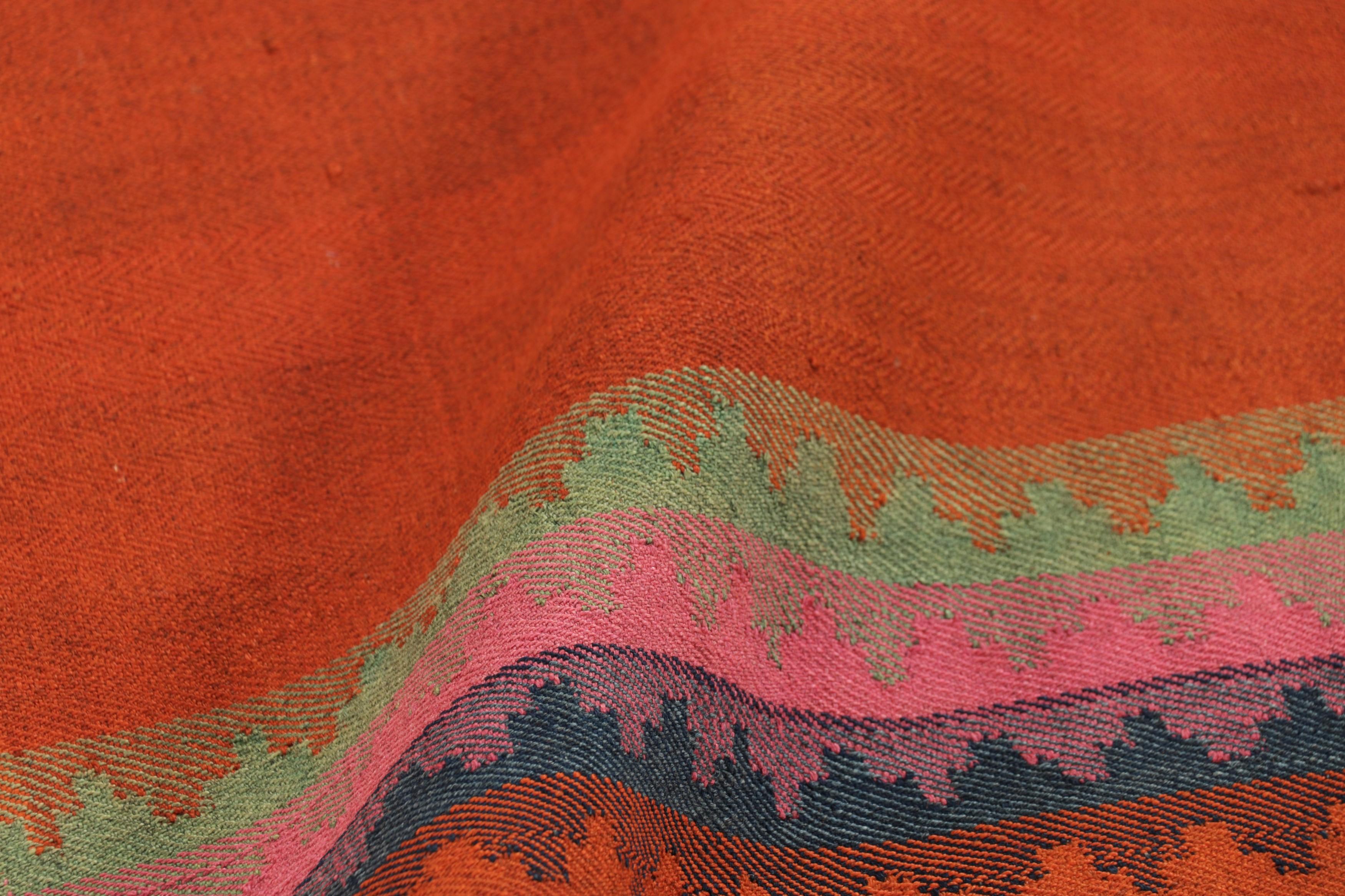 Vintage Qashqai Persischer Kilim in Rot-, Orange- und Blautönen - Rug & Kilim (Wolle) im Angebot
