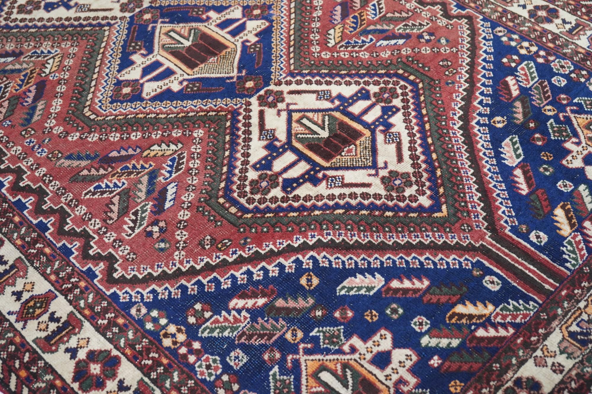 Wool Vintage Qashqai Rug For Sale
