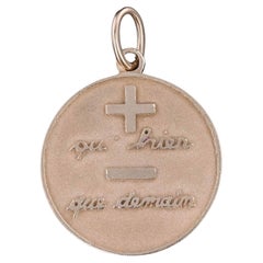 Pendentif vintage Qu' Hier Que Demain en or 14 carats