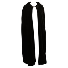 Vintage Quad Dark Chocolate Brown Velvet Cape with Quilted Lining