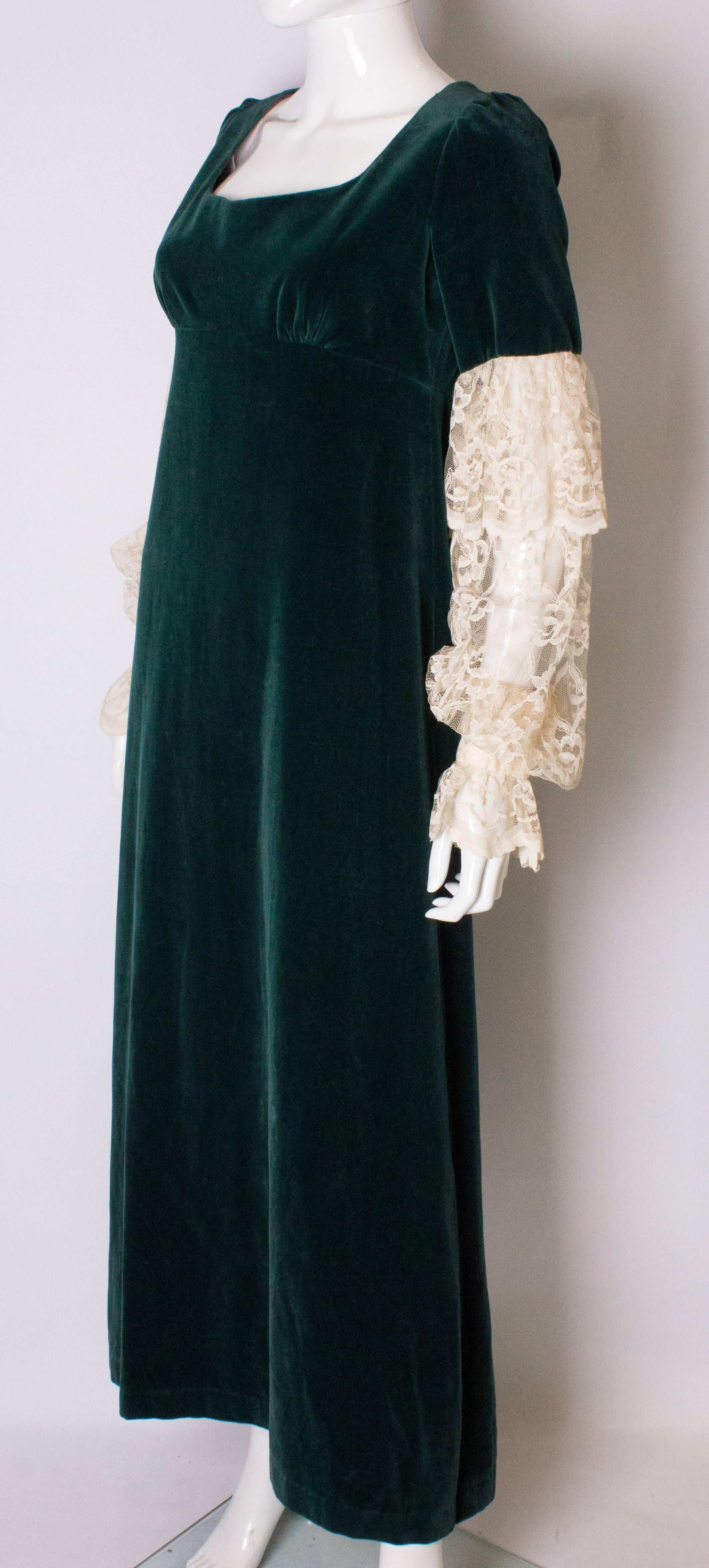 vintage green velvet dress