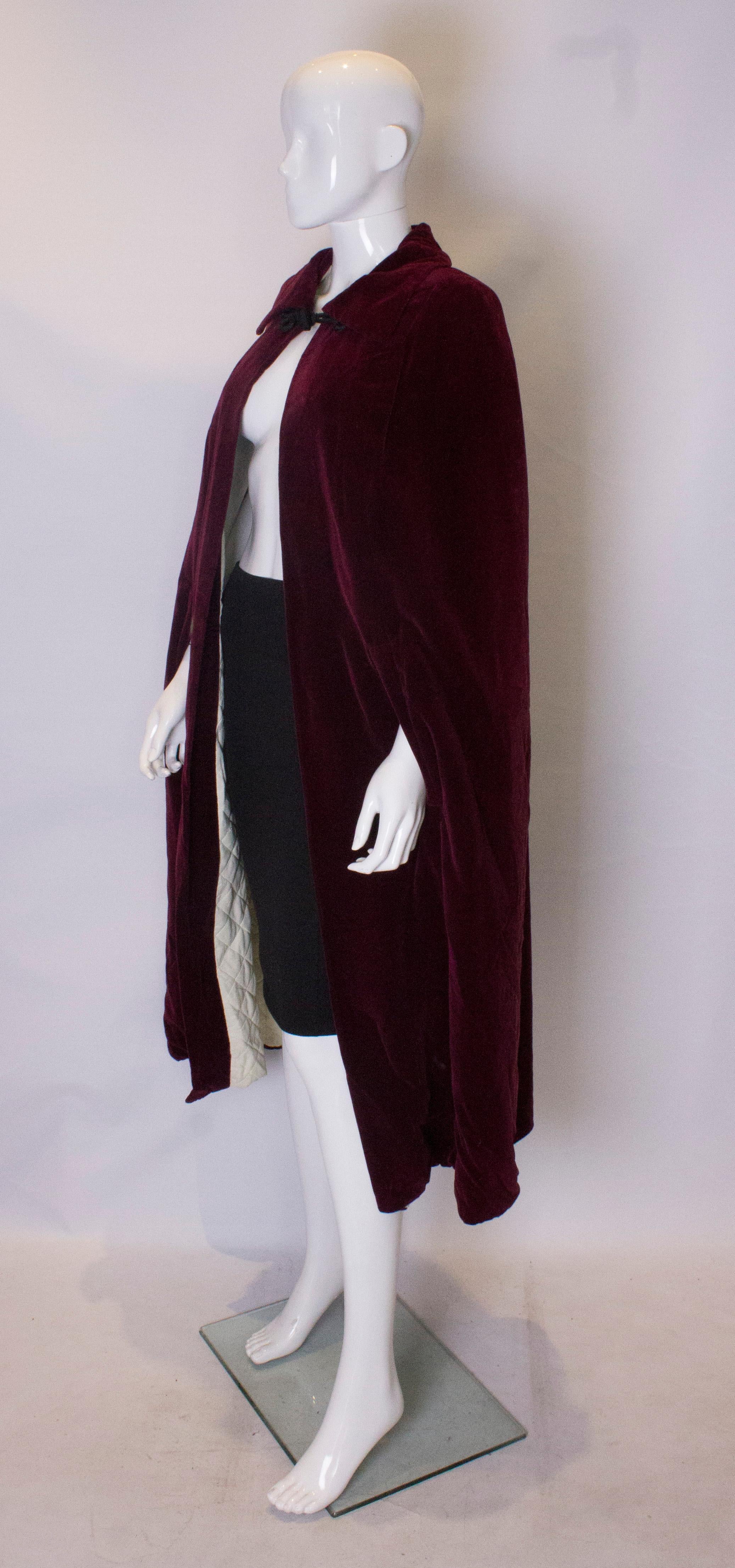 Black Vintage Quad Velvet Cape For Sale