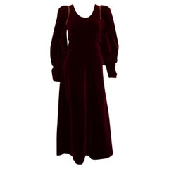 Vintage Quad Velvet Gown with Statement Sleaves