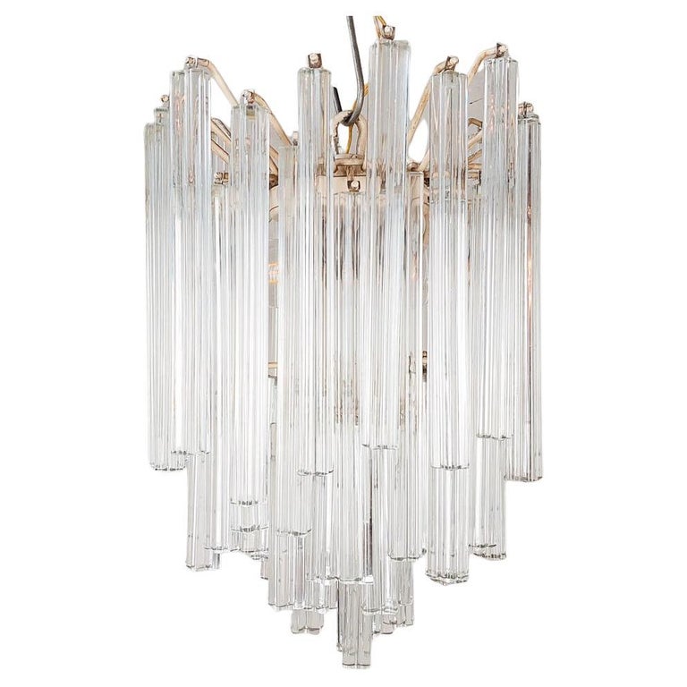 Lustre vintage en verre de Murano Quadriedri par paolo Venini En vente ...