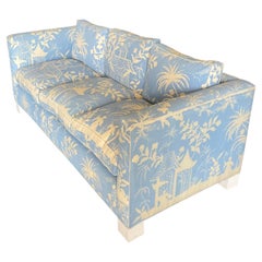 Vintage Quadrille "China Seas” Custom Sofa