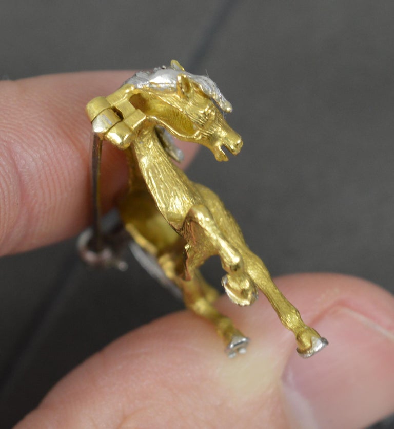 Women's Vintage Quality 18 Carat Gold Horse Brooch