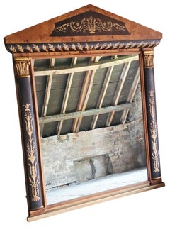 Specchio da parete vintage di alta qualità, in stile classico, con cornice in legno di tasso dorato e ebano