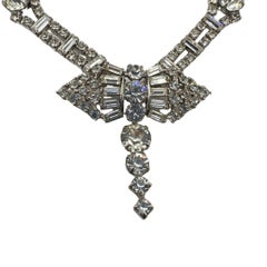 Vintage Quality Rhinestone Cute Butterfly Necklace