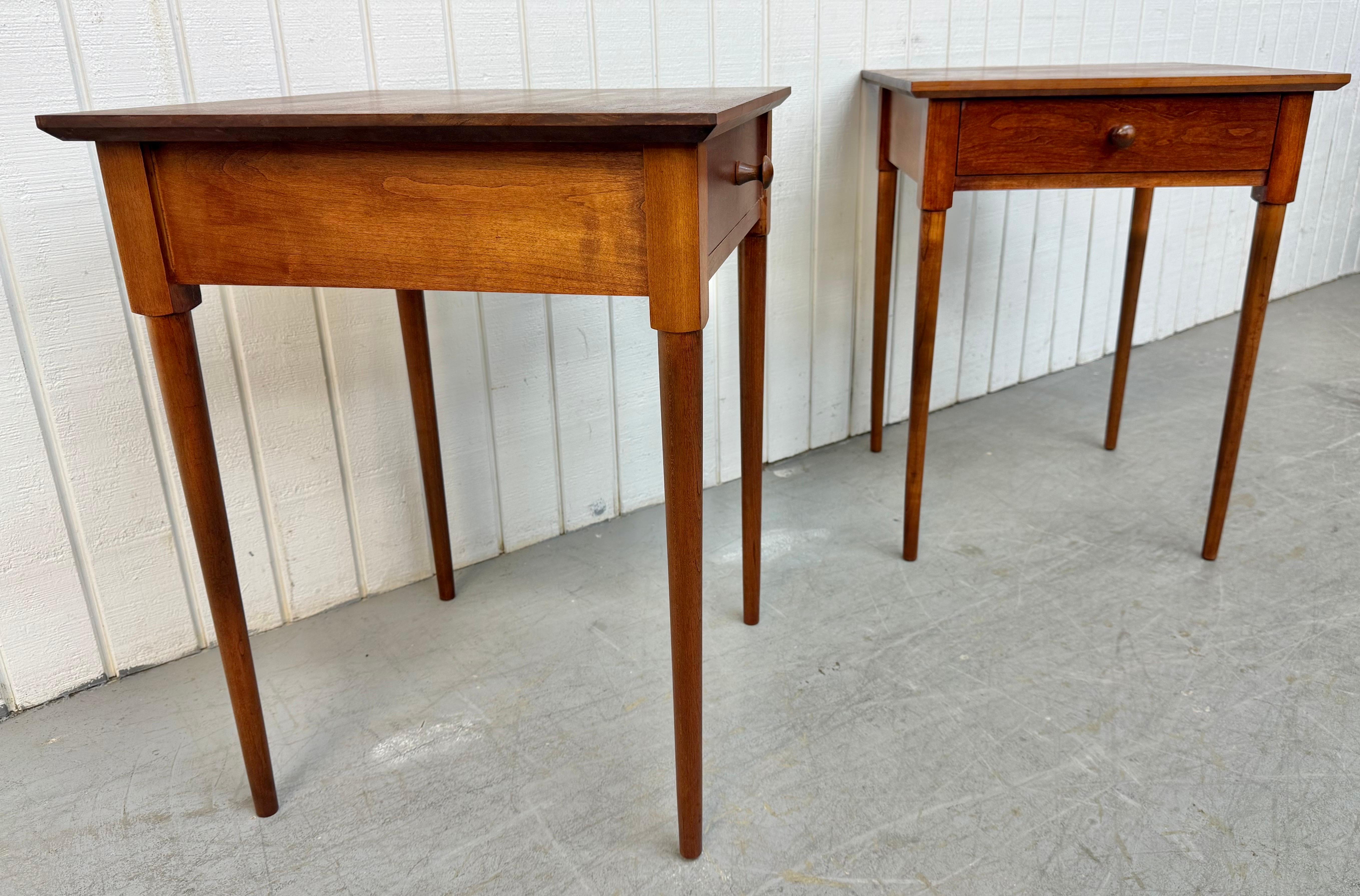 American Vintage Quality Shaker Style Walnut Nightstands - Set of 2 For Sale