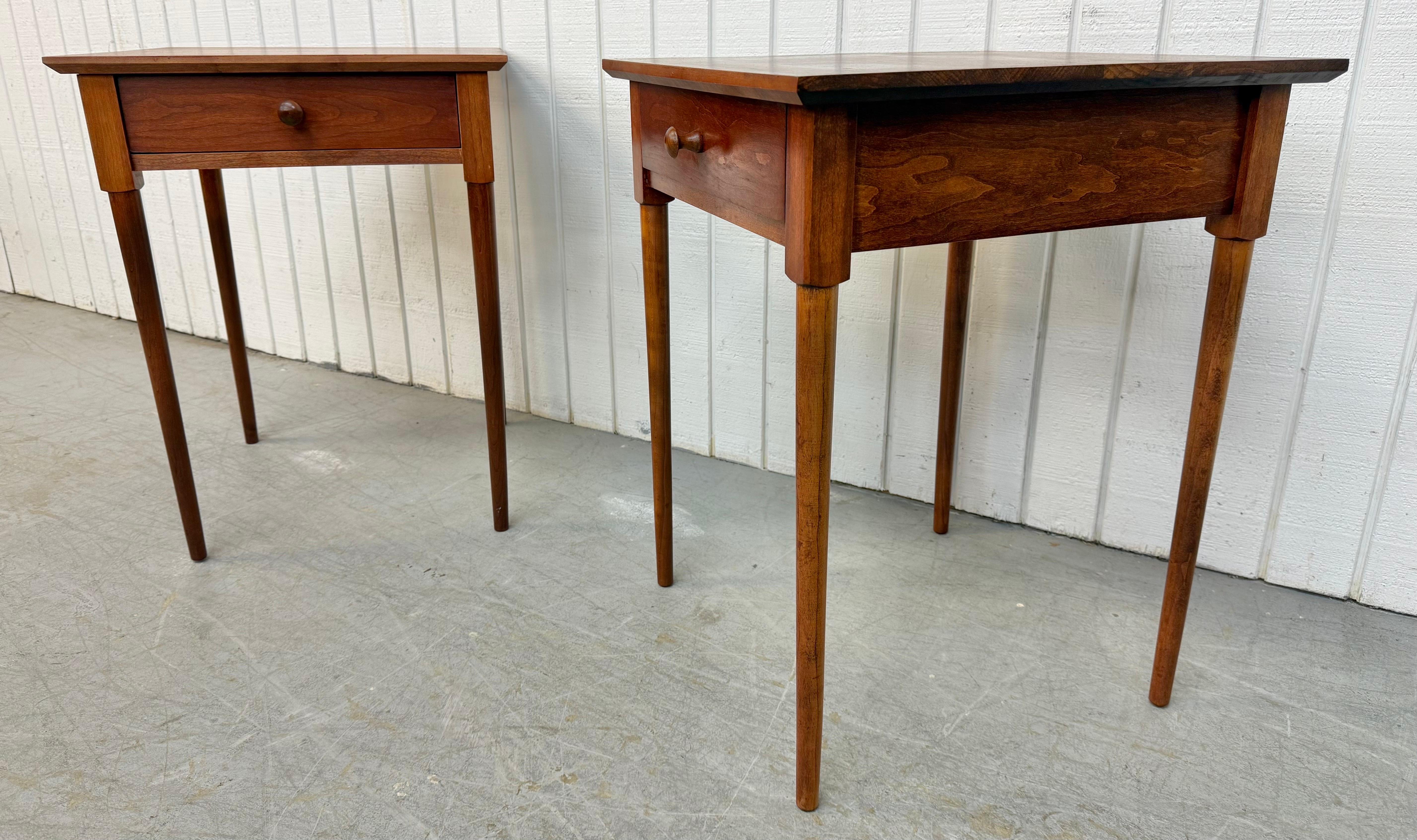 20th Century Vintage Quality Shaker Style Walnut Nightstands - Set of 2 For Sale