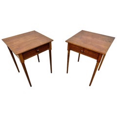 Vintage Quality Shaker Style Walnut Nightstands - Set of 2