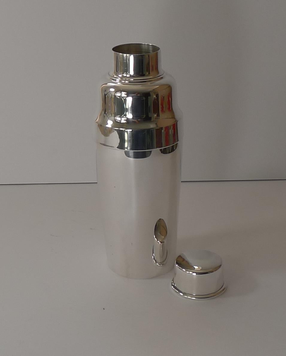 French Vintage Quality Silver Plated Cocktail Shaker by Christofle, Paris, c.1935