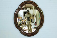 Vintage-Quatrefoil-Wandspiegel mit Messingintarsien:: 1970er Jahre