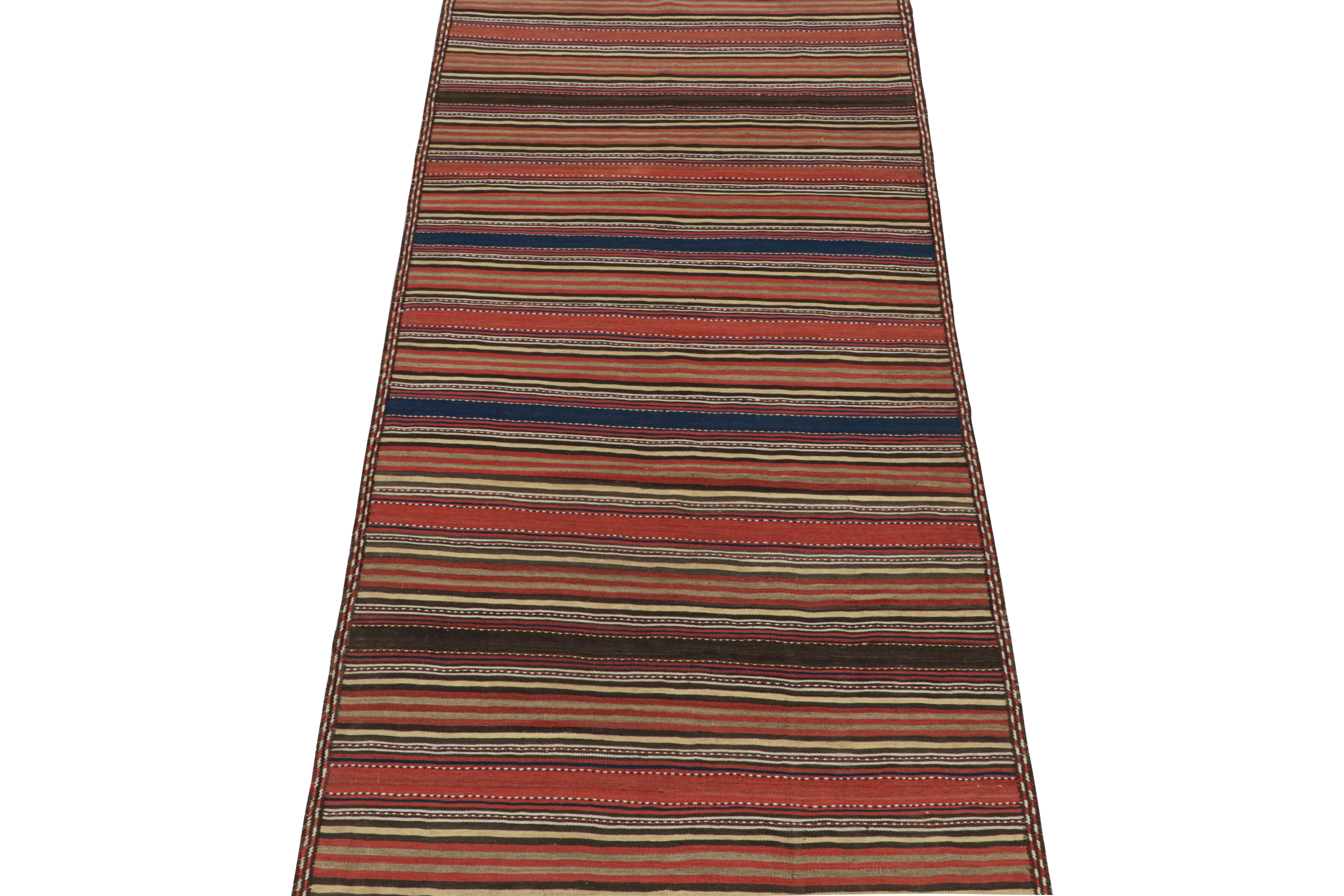 Vintage Quchan Persian Kilim in Polychromatic Stripes In Good Condition For Sale In Long Island City, NY