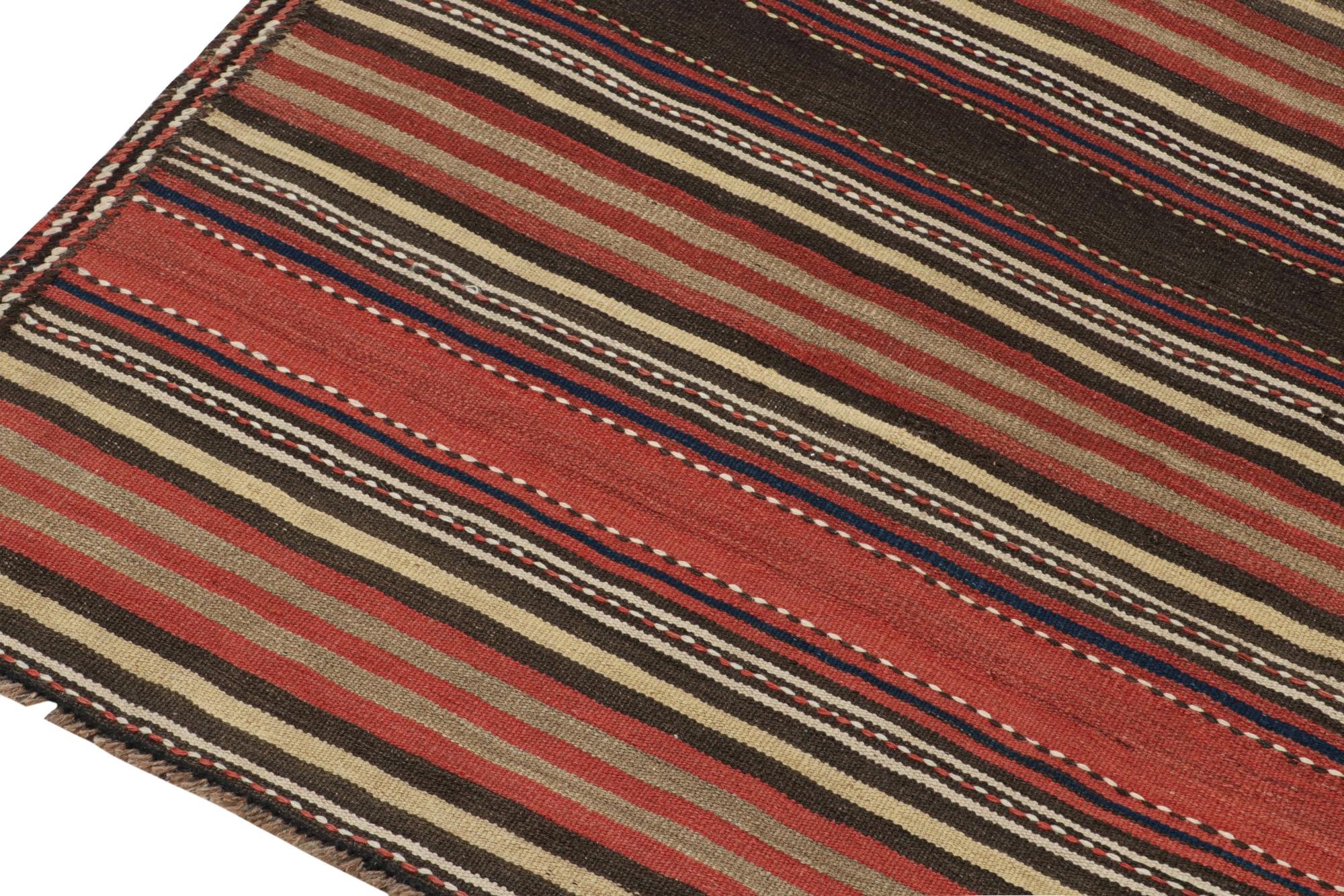 Mid-20th Century Vintage Quchan Persian Kilim in Polychromatic Stripes For Sale