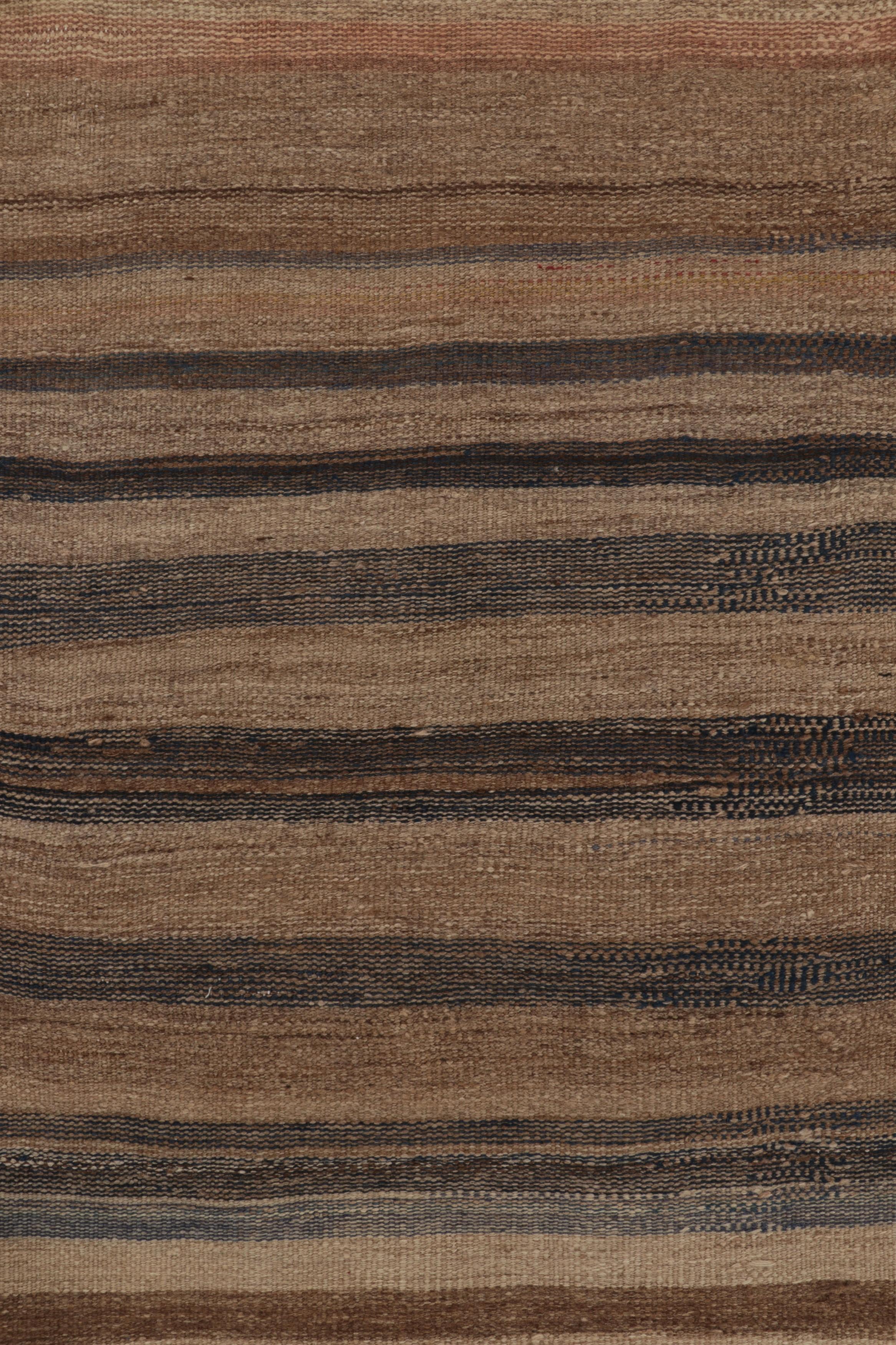 Hand-Woven Vintage Quchan Persian Kilim Rug, Polychromatic Stripes - Rug & Kilim For Sale