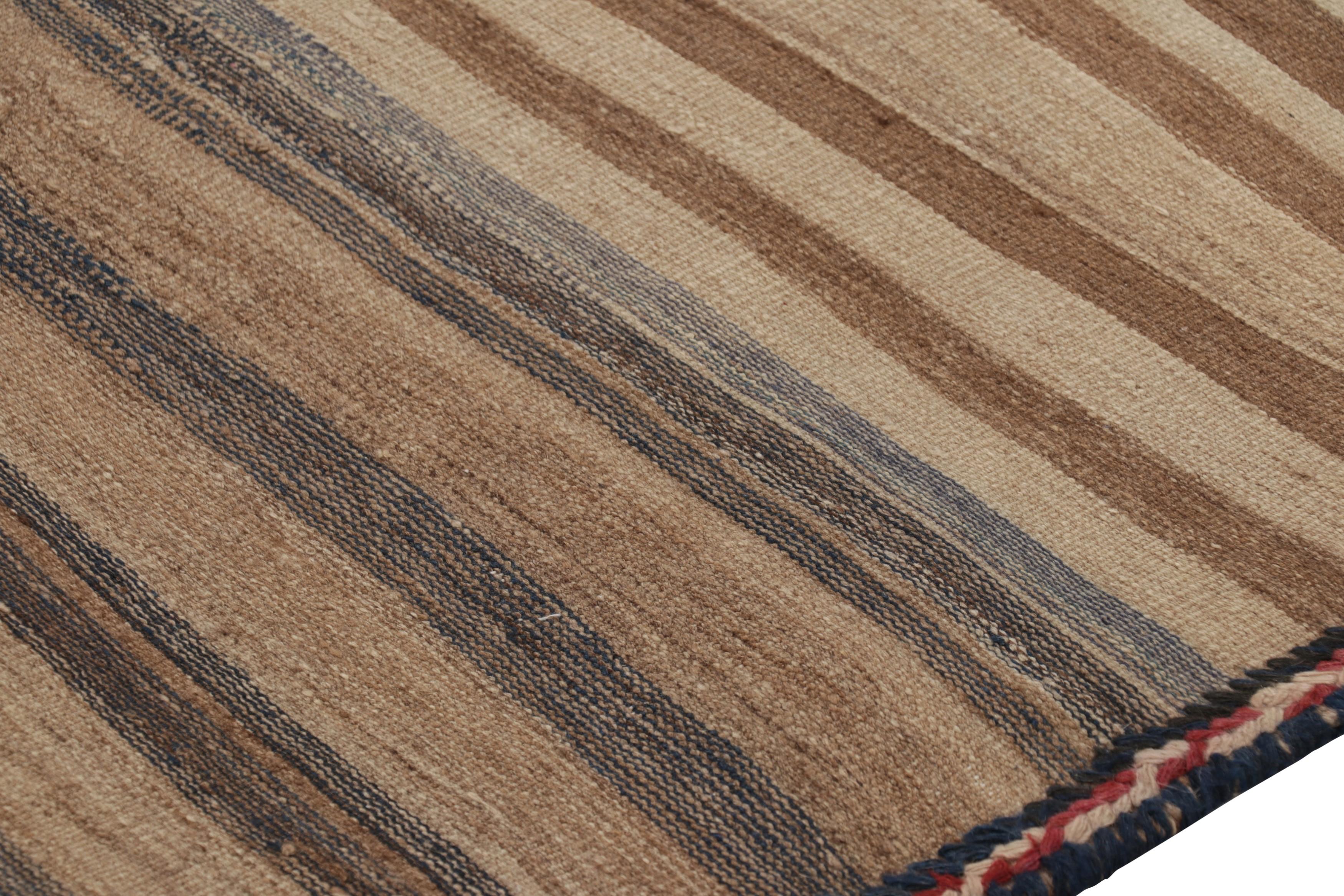 Wool Vintage Quchan Persian Kilim Rug, Polychromatic Stripes - Rug & Kilim For Sale