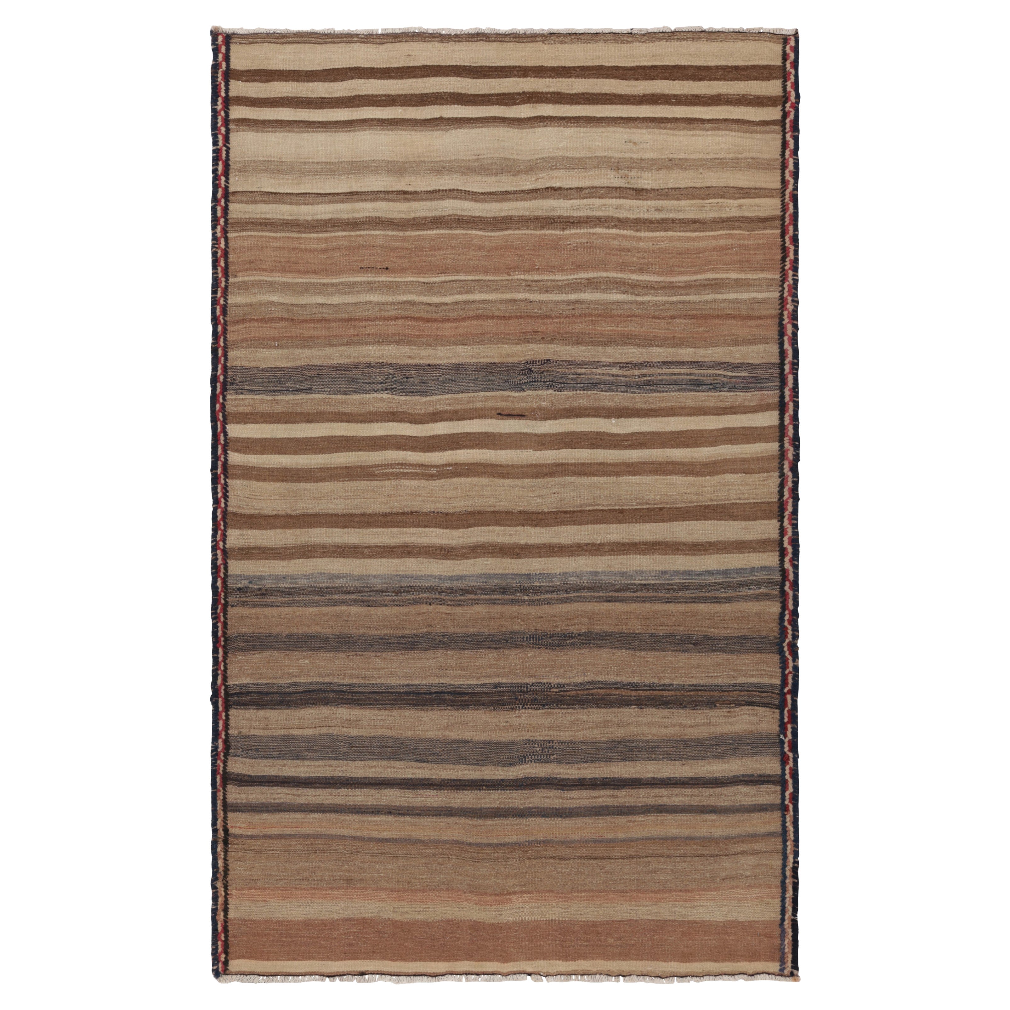 Vintage Quchan Persian Kilim Rug, Polychromatic Stripes - Rug & Kilim For Sale