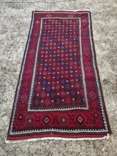 Vintage Quchan Rug hand-woven by Kurdish tribes, 1940s