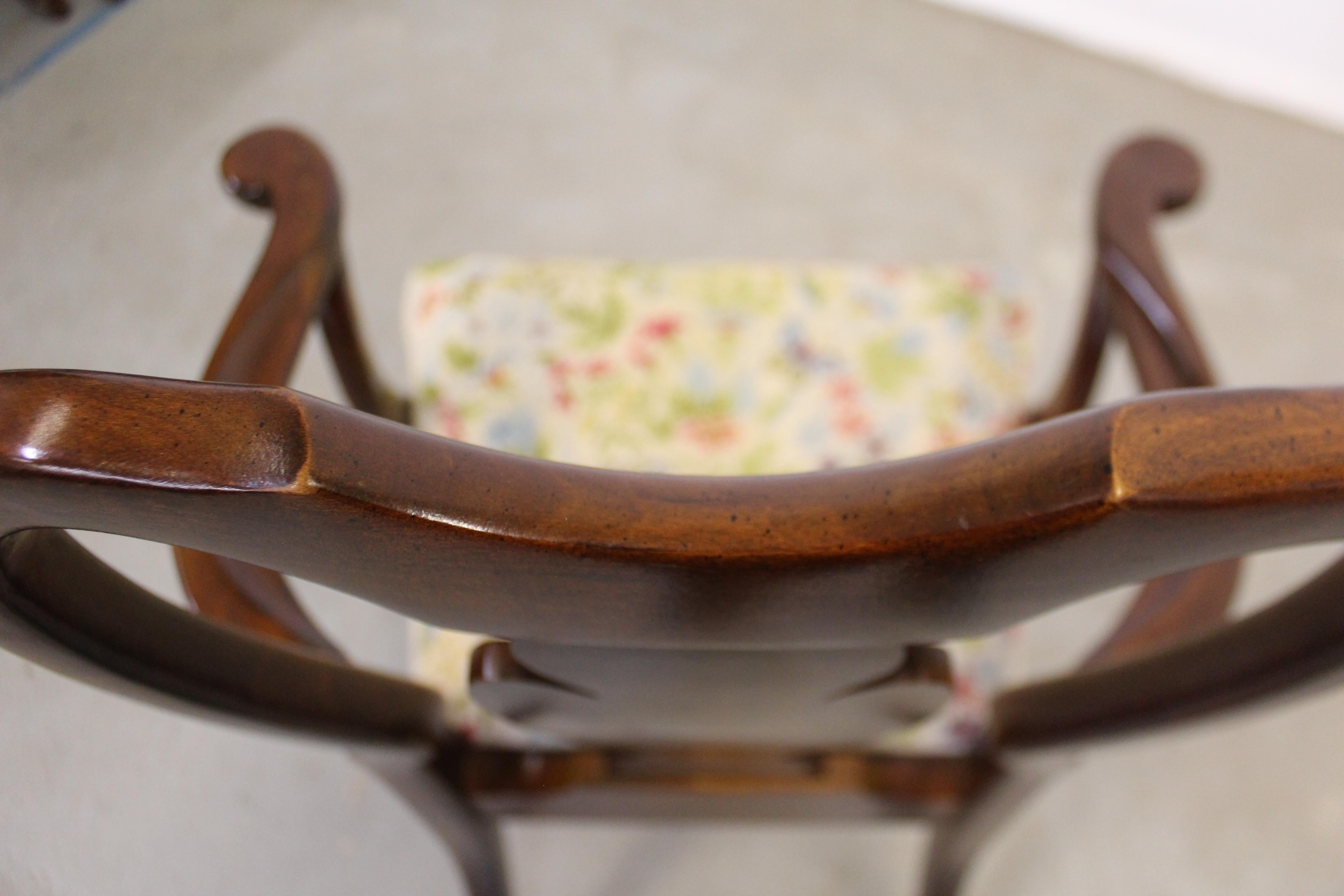 Vintage Queen Anne Cherry Floral Dining Side Chair 7