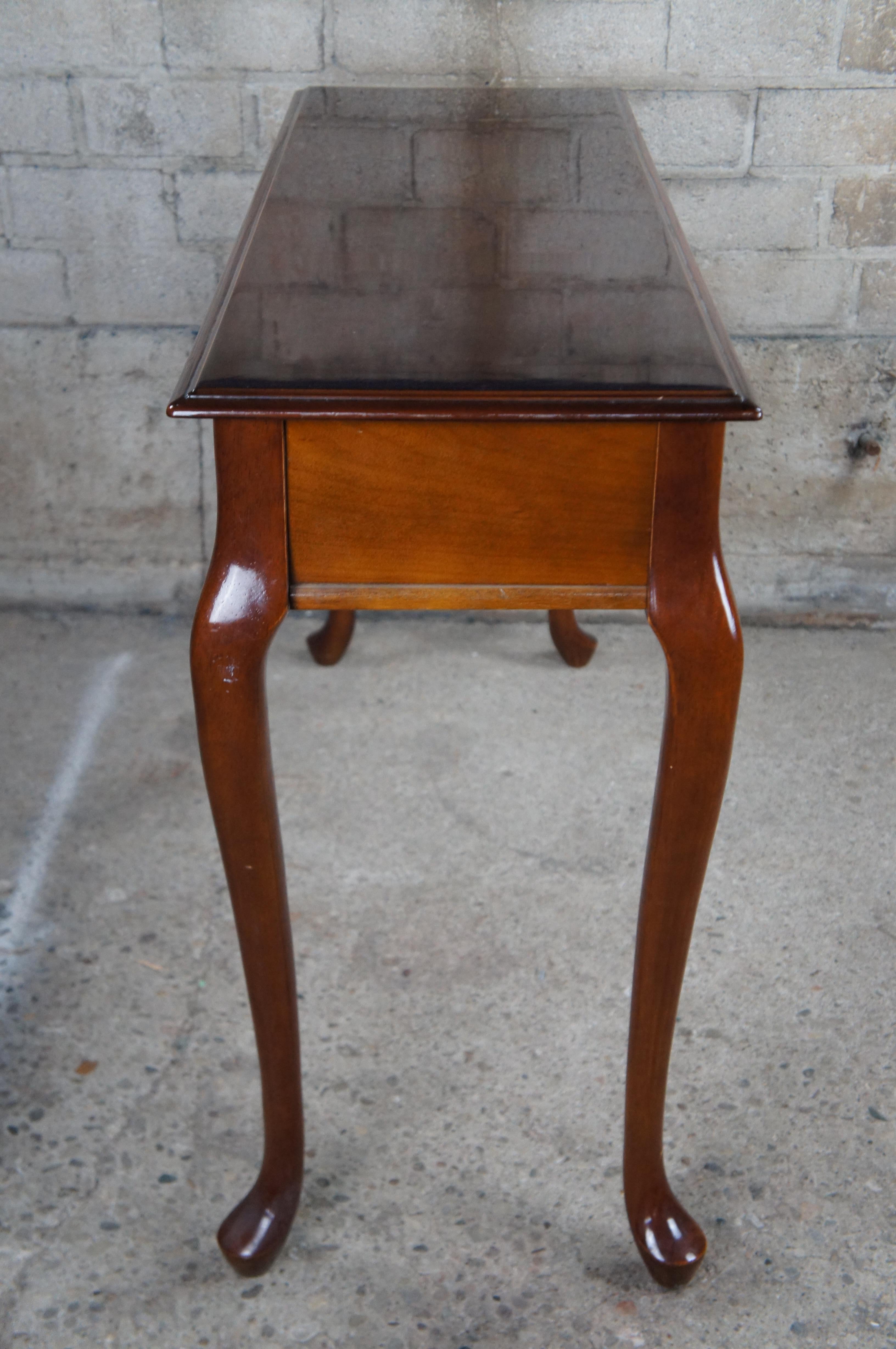 Vintage Queen Anne Cherry Rectangular Sideboard Buffet Sofa Console Table 48