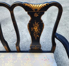 Vintage Queen Anne Chinoiserie Bench