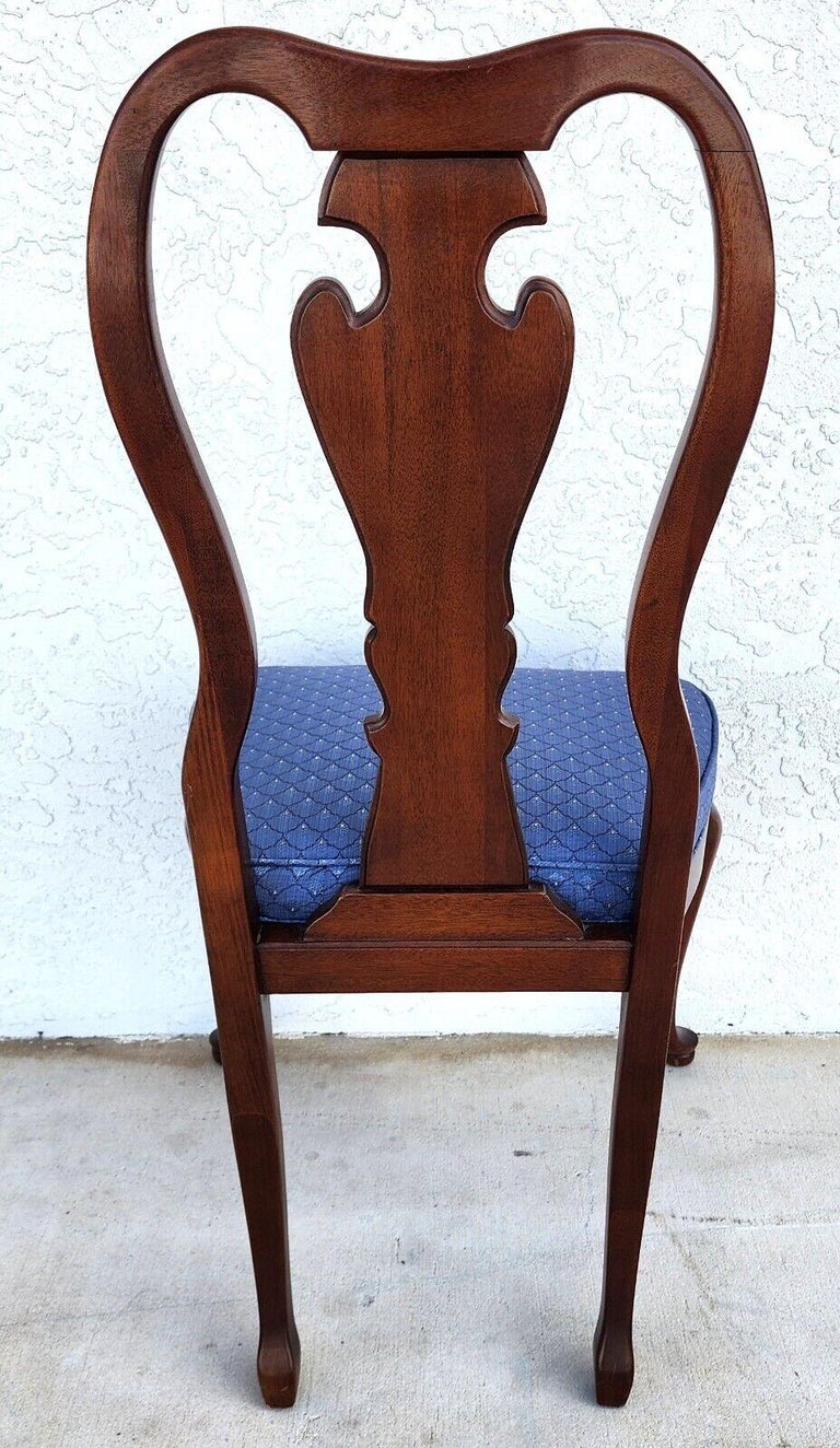 Vintage Queen Anne Dining Chairs Mahogany, Set of 6 For Sale at 1stDibs