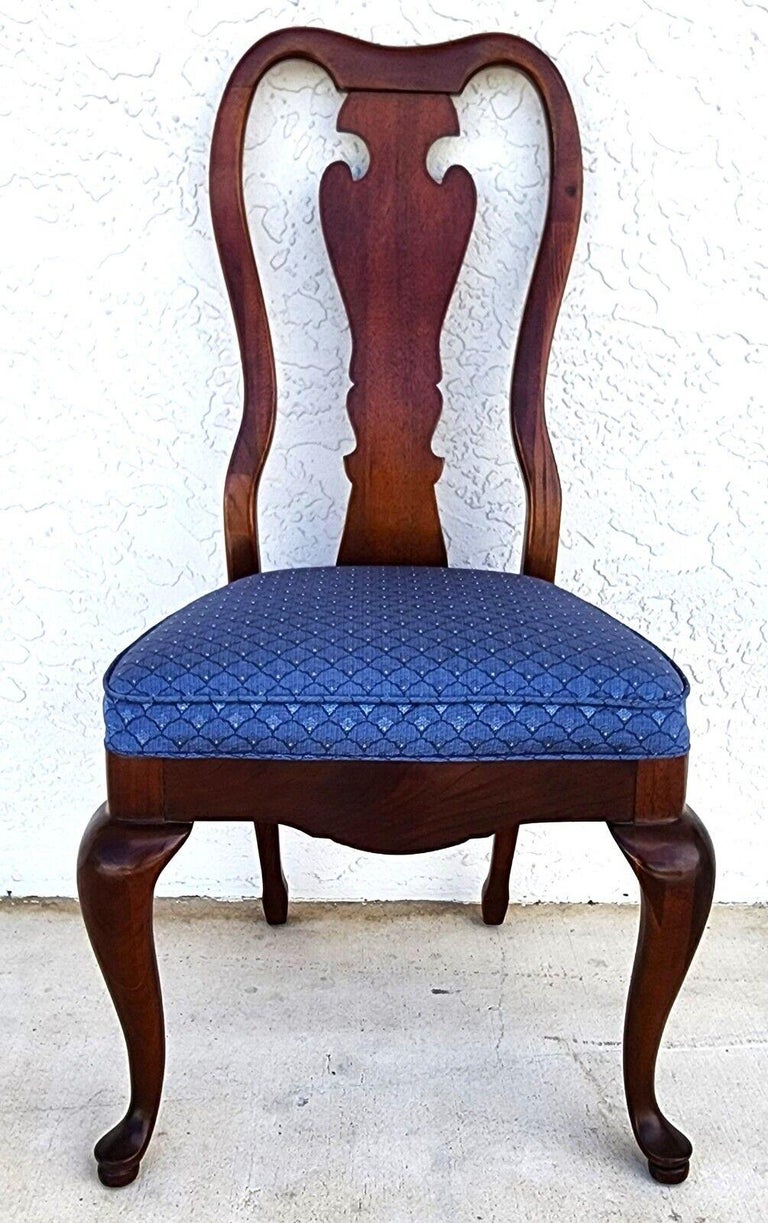 Vintage Queen Anne Dining Chairs Mahogany, Set of 6 For Sale at 1stDibs