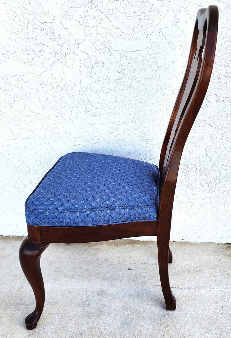 Vintage Queen Anne Dining Chairs Mahogany, Set of 6 For Sale at 1stDibs