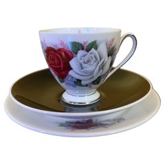 Vintage Queen Anne Duet Tea Cup Trio Set