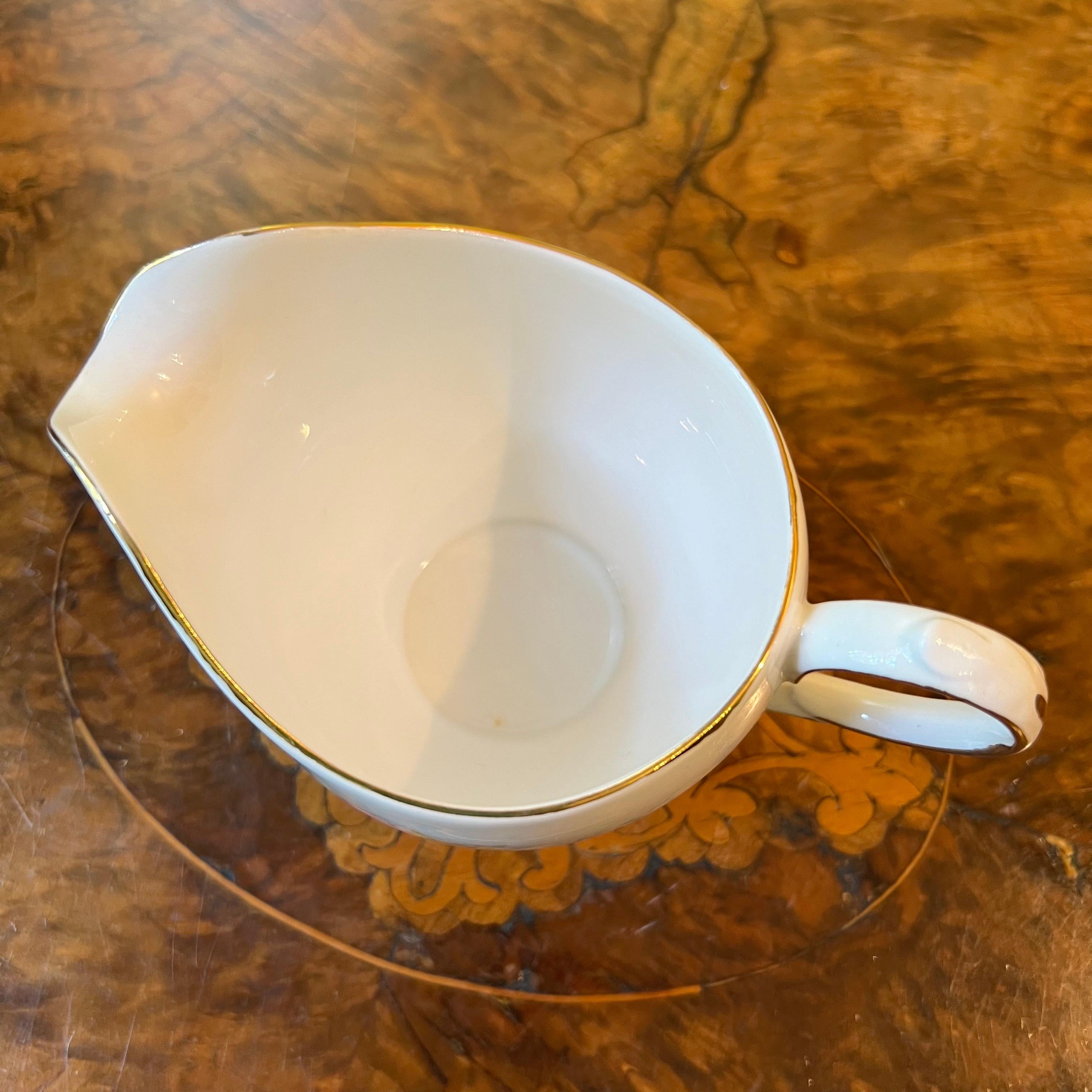Vintage Queen Anne Pink & Yellow Roses Creamer Jug For Sale 1