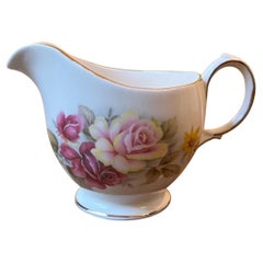 Vintage Queen Anne Pink & Yellow Roses Creamer Jug
