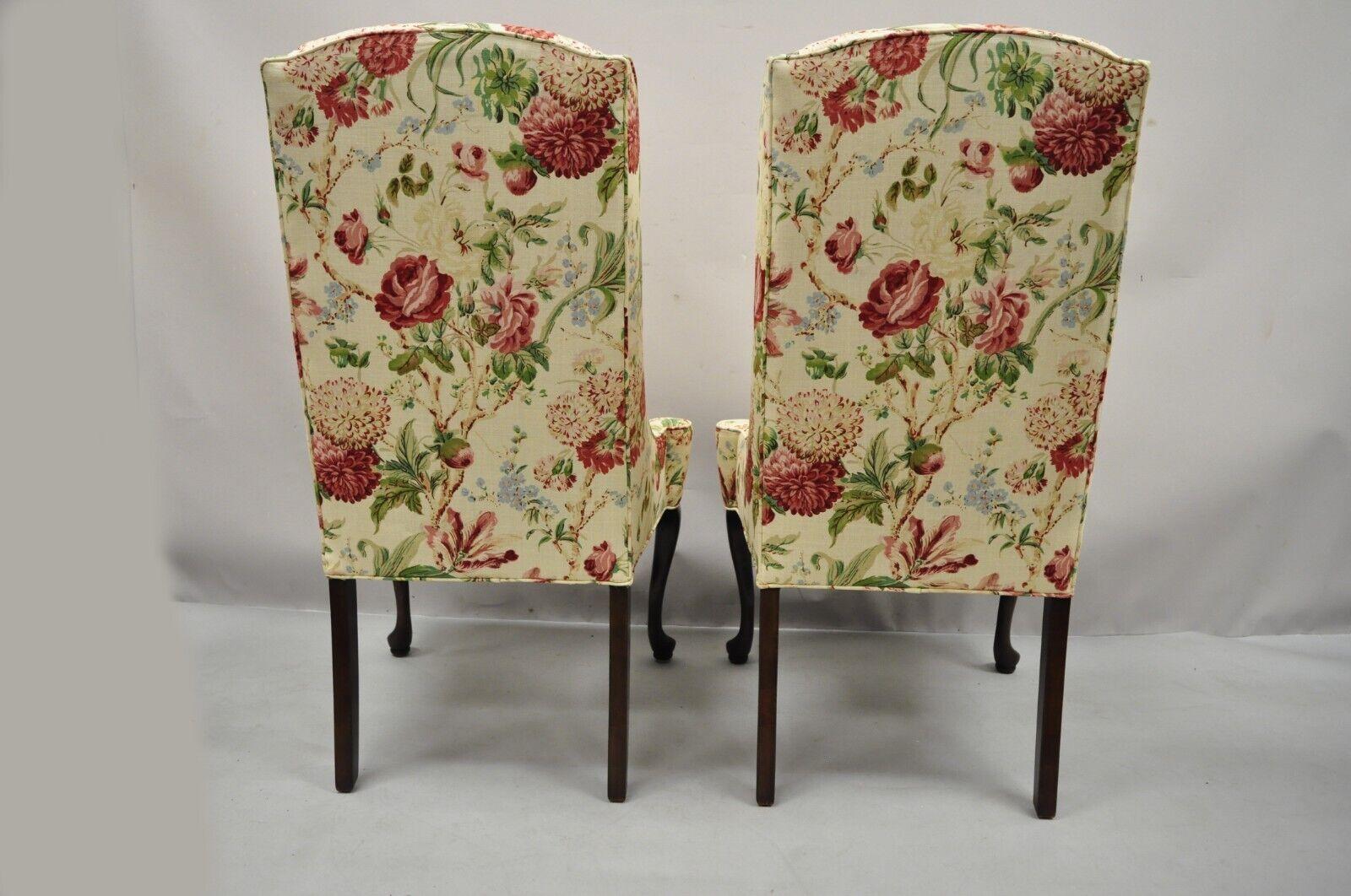 Vintage Queen Anne Style Cherry Wood Hiprest Dining Side Chair, a Pair 7