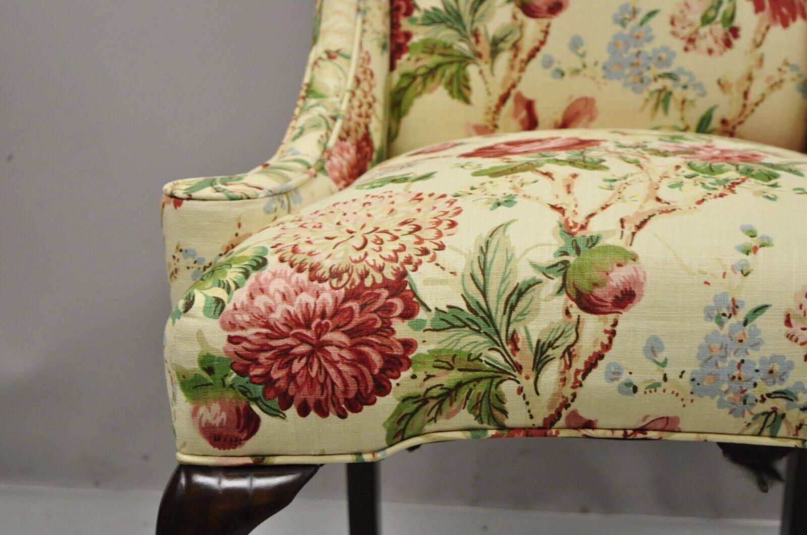 Vintage Queen Anne Style Cherry Wood Hiprest Dining Side Chair, a Pair 2