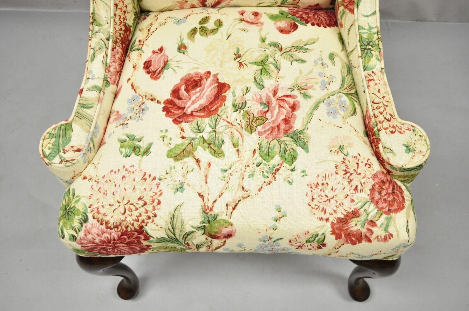 Vintage Queen Anne Style Cherry Wood Hiprest Dining Side Chair, a Pair 3