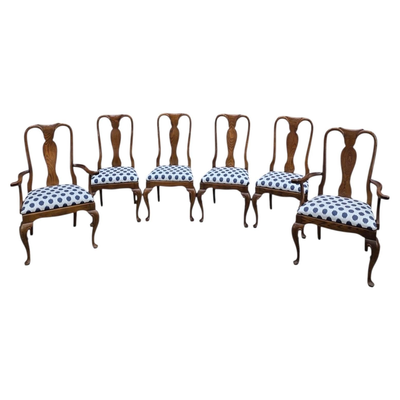 Vintage Queen Anne Style Dining Chairs by Century Chair Co. – Set of 6