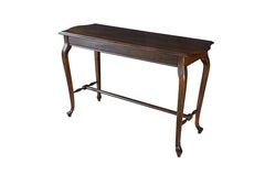 Vintage Queen Anne Style Mahogany Sofa Console Hall Entry Table