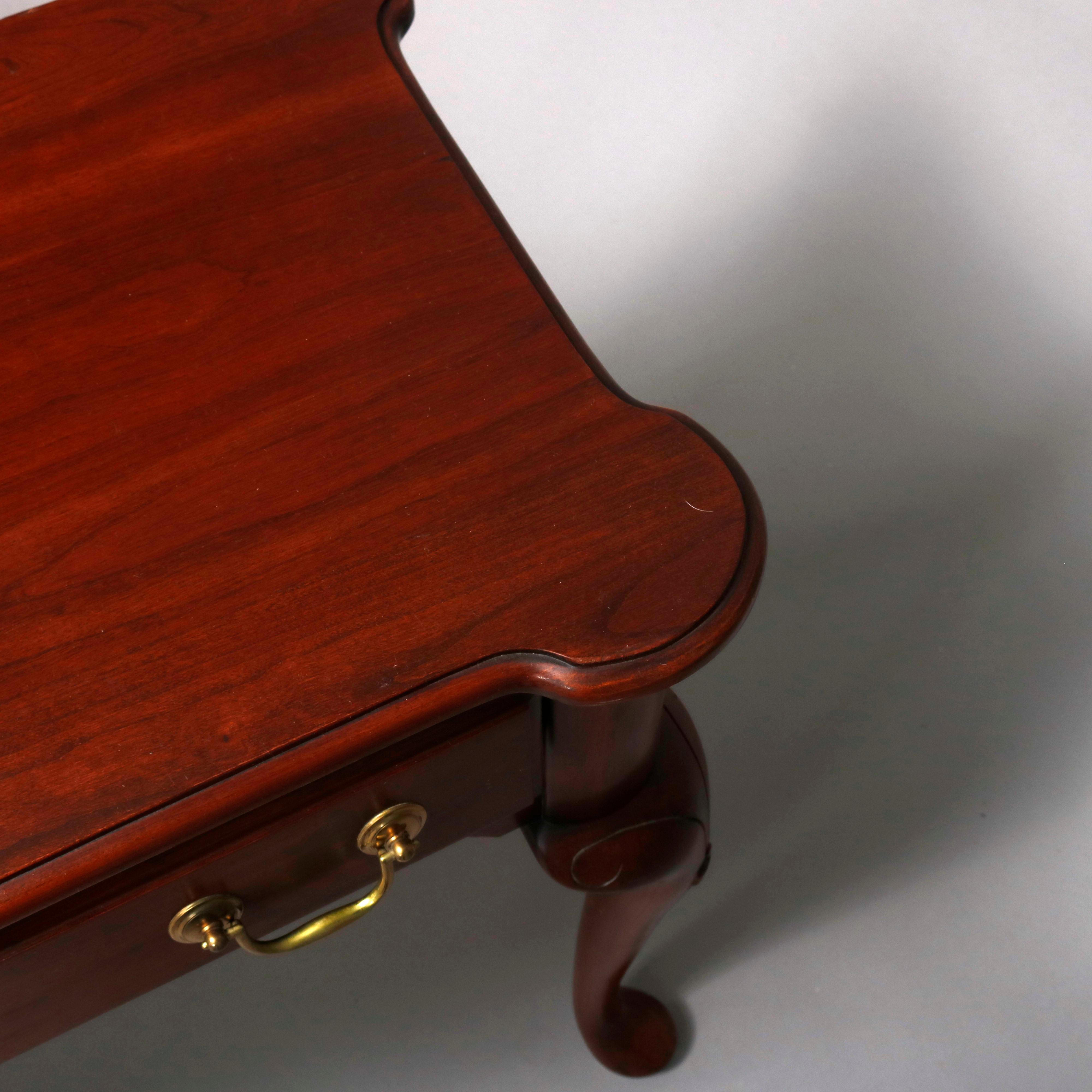 Brass Vintage Queen Anne Style Mahogany Sofa Table by Harden, 20th Century
