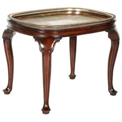 Vintage Queen Anne Style Mahogany Tray Top Side Table