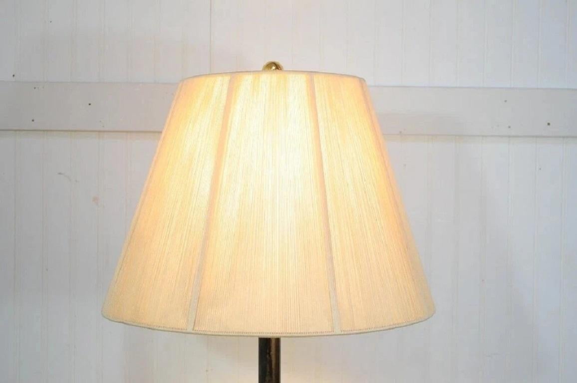 Unknown Vintage Queen Anne Style Solid Brass & Glass Occasional Floor Lamp Side Table For Sale