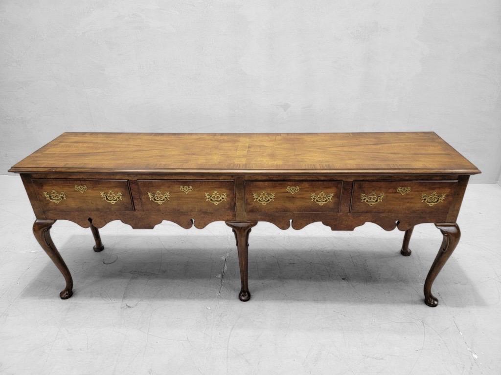 Vintage Queen Anne Style Walnut Console Table/Sideboard by Baker Furniture Co. In Good Condition For Sale In Chicago, IL