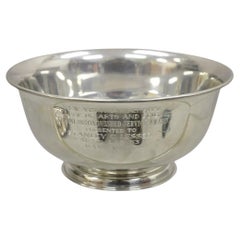 Vintage Queen Art Pewter Silver Plated Award Bowl NY University Arts & Science