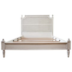 Used Queen Louis XVI Style Platform Cane Bed