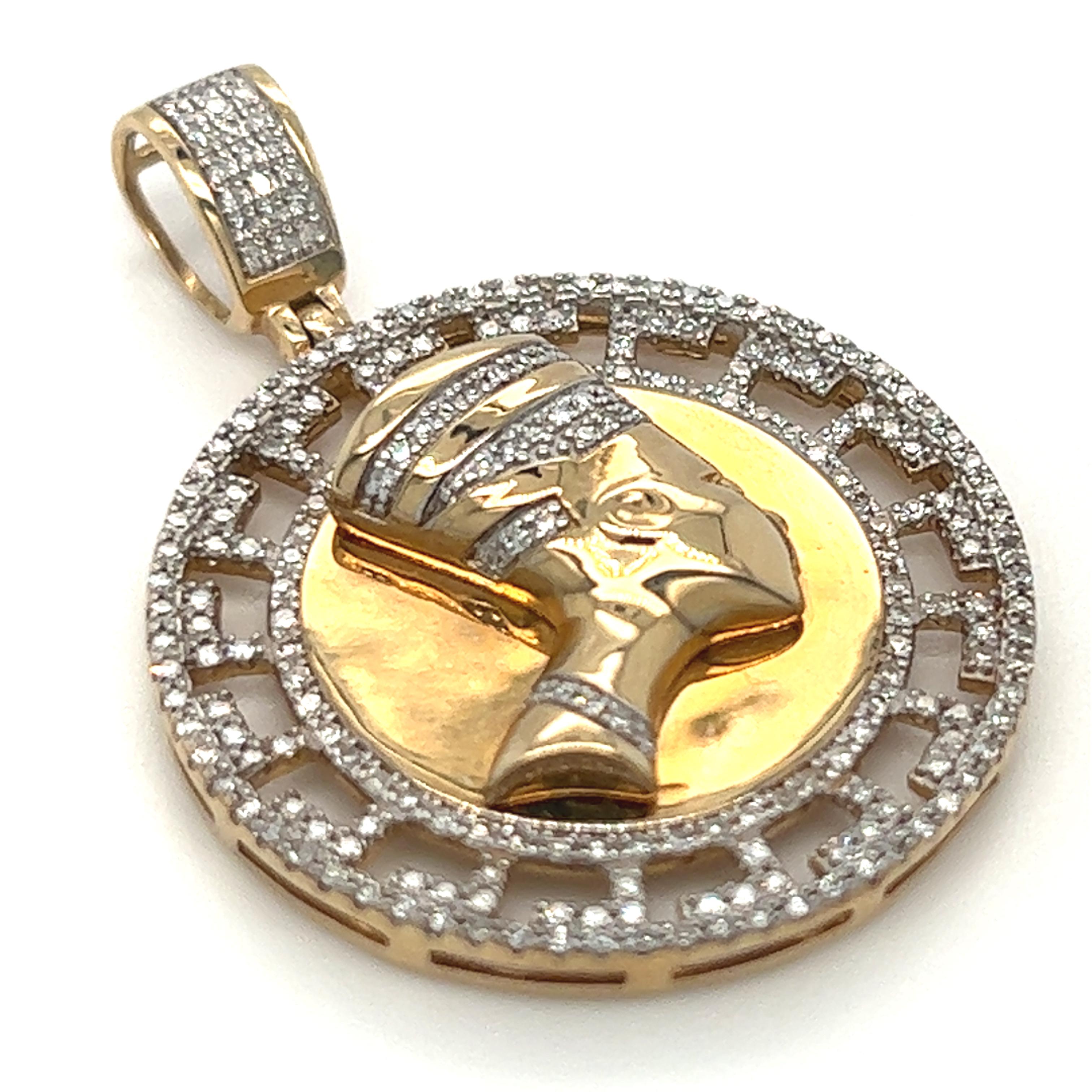 queen nefertiti gold pendant